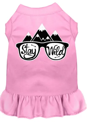 Stay Wild Screen Print Dog Dress Light Pink Xxl (18)