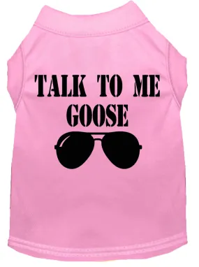 Talk To Me Goose Screen Print Dog Shirt Light Pink Sm