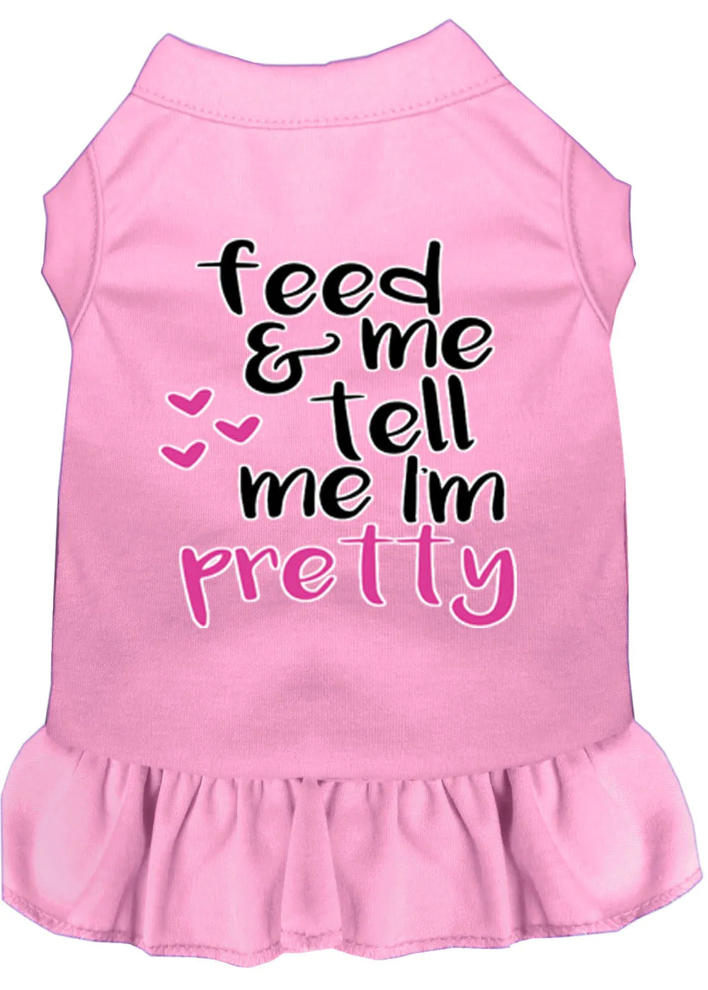 Tell Me I'm Pretty Screen Print Dog Dress Light Pink Lg (14)