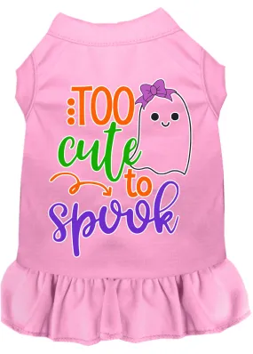 Too Cute To Spook-girly Ghost Screen Print Dog Dress Light Pink Med