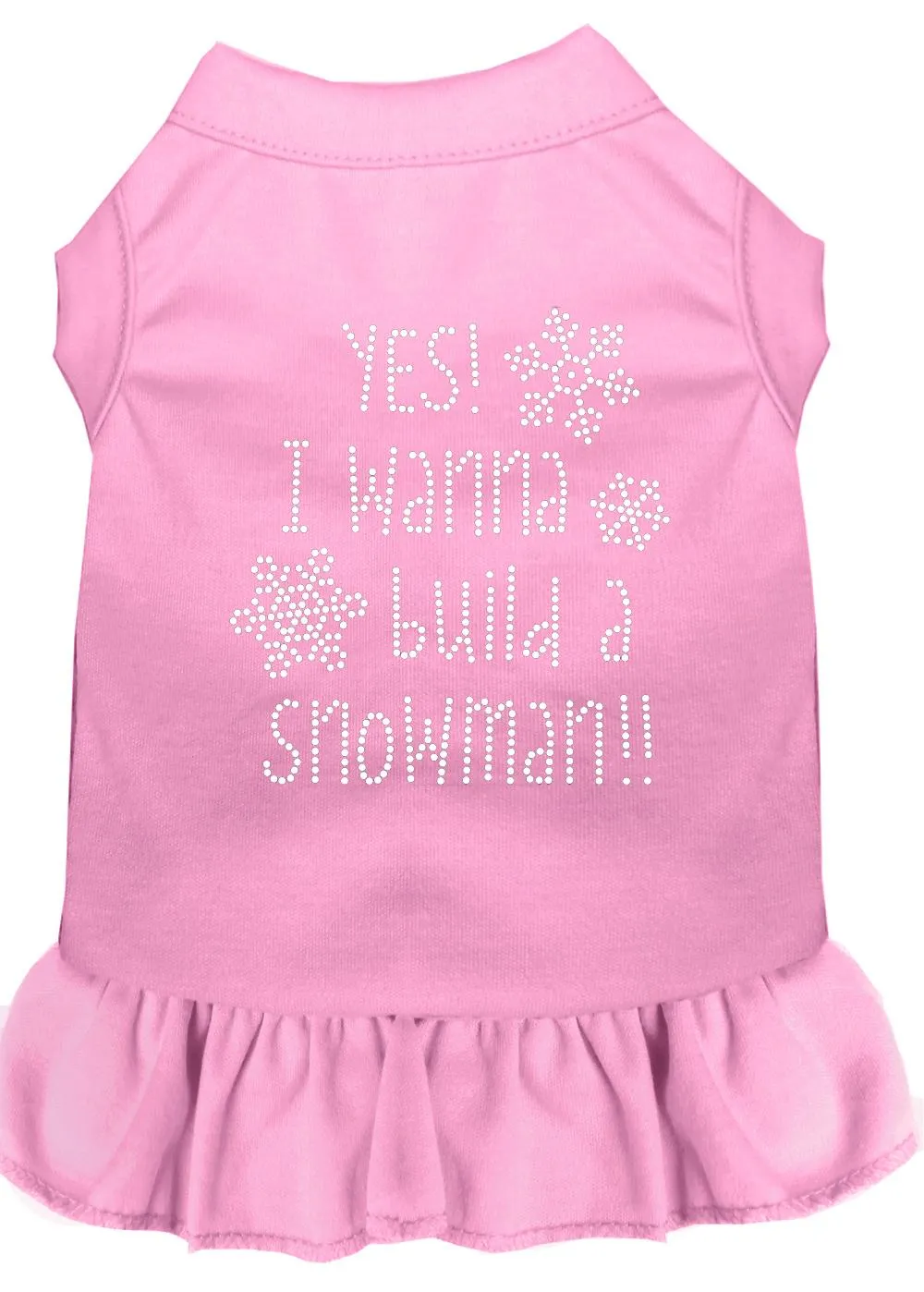 Yes! I Want To Build A Snowman Rhinestone Dog Dress Light Pink Med (12)